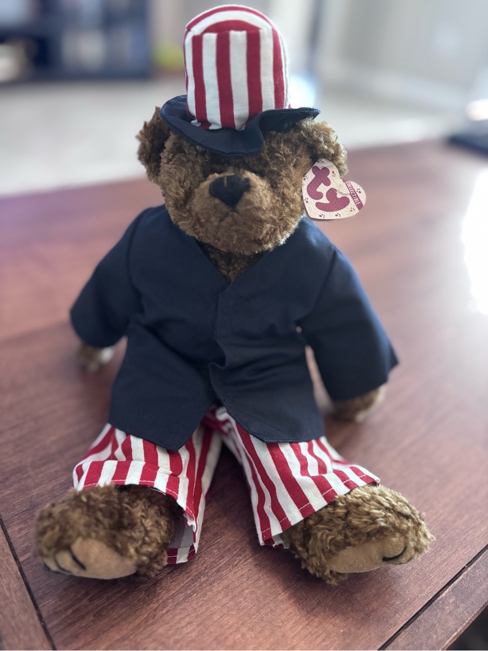 Ty Bear 1993 The Attic Treasures Collection. Samuel. Red,white & blue bear